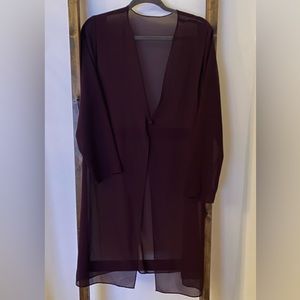 Sheer plum cover up/kimono/oversized blouse